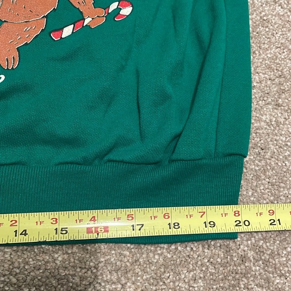 CHRISTMAS ON MAINSTREET Green Sweatshirt w/Bears Bows Flowers Size XL - Picture 6 of 9